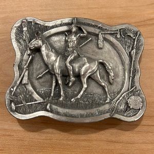 Soldier & Horse Vintage Brass Belt Buckle
